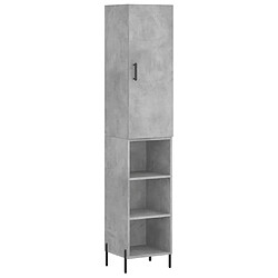 vidaXL Buffet haut Gris béton 34,5x34x180 cm Bois d'ingénierie