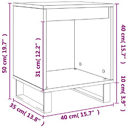 vidaXL Tables de chevet 2 pcs gris béton 40x35x50 cm bois d’ingénierie pas cher