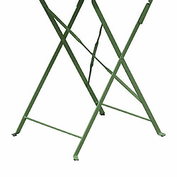 Avis Mes Table de jardin carrée pliable en métal vert - BACA