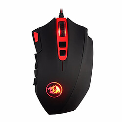 Universal Souris de gaming haute précision 12400 ppp 18 boutons programmable grande machine de jeux laser souris avec poids LED rétroéclairage PC | Mouse (noir)