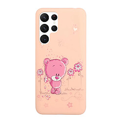 Coque en silicone avec lanière rose clair pour votre Samsung Galaxy S22 Ultra 5G