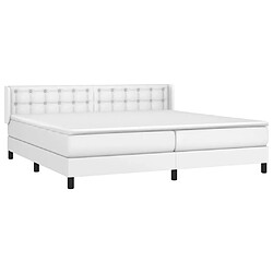 Avis Maison Chic Lit Adulte - Lit simple Lit à sommier tapissier avec matelas moelleux - Meuble de Chambre Blanc 200x200cm Similicuir -MN75254