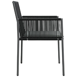 Maison Chic Lot de 2 Chaises de jardin,Fauteuil d'extérieur et coussins noir 54x60,5x83,5 cm -MN29342 pas cher