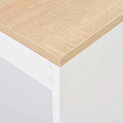 Helloshop26 Table haute mange debout bar bistrot avec étagère blanc 110 cm 0902052