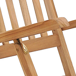 Helloshop26 Chaises longues de jardin et repose-pied et table bois de teck 02_0011919 pas cher