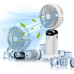 Ventilateur Portatif (blanc), Ventilateur de Cou Suspendu Ventilateur Personnel Silencieux Rechargeable USB de 4000 mAh Réglable à 90° avec 5 Vitesses