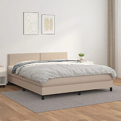 Maison Chic Structures de lit + matelas,Lit à sommier tapissier avec matelas Cappuccino 160x200 cm -MN24245