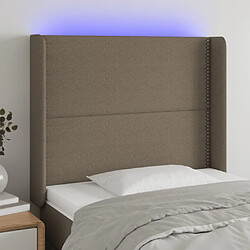 Maison Chic Tête de lit moderne à LED lumineuse pour chambre - Décoration de lit Taupe 103x16x118/128 cm Tissu -MN47212