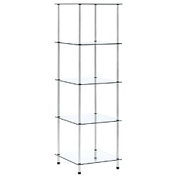 vidaXL Étagère 5 niveaux Transparent 40x40x130 cm Verre trempé