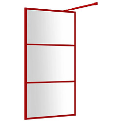 Acheter vidaXL Paroi de douche avec verre ESG transparent rouge 115x195 cm