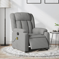 Maison Chic Fauteuil Relax pour salon, Fauteuil de massage inclinable électrique gris clair tissu -GKD75653