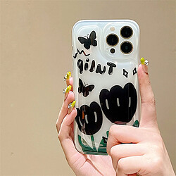 GUPBOO Étui pour iPhone13Pro étui de téléphone japonais et coréen papillon tulipe graffiti pour femme