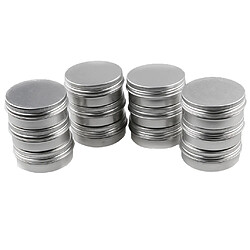 Acheter Lot 24pcs 10g 30g Boîte Vide en Aluminium Ronde avec Couvercle Bidon Flacon de Crème Liquide Cosmétique Baume à Lèvres Pommade Médicale Pilules