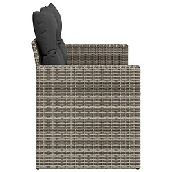 Maison Chic Canapé de jardin 2 places avec coussins | Canapé d'extérieur | Fauteuil,Banquette Jardin gris résine tressée -MN15593 pas cher