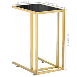 vidaXL Table d'appoint pour ordinateur Noir 50x35x65 cm Verre trempé pas cher