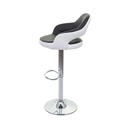 Avis Mendler Tabouret de bar HWC-F16, tabouret pivotant, avec dossier simili cuir ~ noir-blanc