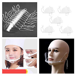 5x Visières D'hôtel De Chef De Cuisine Anti-salive De Protection Faciale De Sécurité Claires 5.7x14cm+10x Protège-dents Pare-broche Boucliers Faciaux Protection Sanitaire Détachable