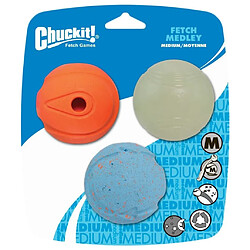 Chuckit Balle pour Chien Fetch Medley M pack de 3