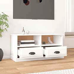 Avis Maison Chic Meuble TV scandinave - Banc TV pour salon blanc brillant 93x35,5x45 cm bois d'ingénierie -MN17695