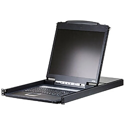 ATEN CL1308N Commutateur KVMP, 8 ports, Console LCD 19 ", USB, PS / 2, VGA, Clavier (allemand) avec rétroéclairage par LED