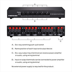 Avis Wewoo Ampli LINEPAUDIO B898 Comparateur de haut-parleur / amplificateur stéréo à six voies Commutateur commutation sélective bidirectionnel (Noir)