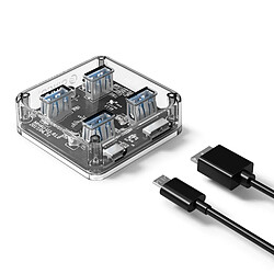 Wewoo Hub USB 3.0 Transparent USB 3.0 bureau avec câble micro USB de 100 cm pas cher