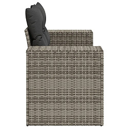 Maison Chic Canapé de jardin 2 places avec coussins | Canapé d'extérieur | Fauteuil,Banquette Jardin gris résine tressée -MN68431 pas cher