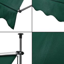 Helloshop26 Store banne téléscopique acier polyester 300 x 120 x 200-300 cm vert foncé 03_0008336 pas cher