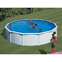 Piscine acier blanc Fidji ronde 5,70 x 1,22 m - Gré