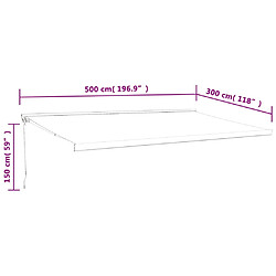 vidaXL Auvent rétractable crème 5x3 m tissu et aluminium pas cher