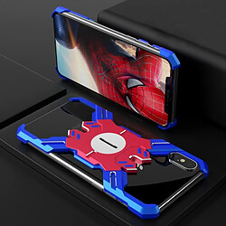 Wewoo Coque Étui de protection en métal renforcé Hero Series pour iPhone XR (bleu + rouge)