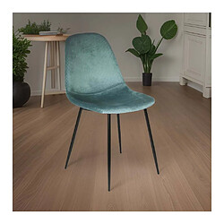 The Home Deco Factory Chaise en velours côtelé Giulia (Lot de 2) bleu canard.