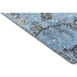 Vidal Tapis de laine 257x130 Bleu Ultra Vintage pas cher