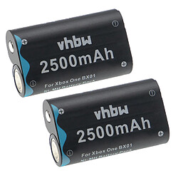 vhbw 2x Batteries compatible avec Microsoft XBox One, One S, One X, One Elite manette de jeu (2500mAh, 2,4V, NiMH)