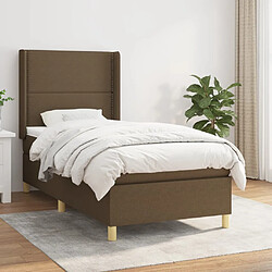 vidaXL Sommier à lattes de lit avec matelas Marron foncé 80x200 cm