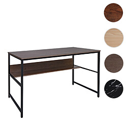 Mendler Bureau HWC-K80, table d'ordinateur table de travail tablette, métal MDF 120x60cm ~ gris-brun