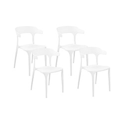 Beliani Lot de 4 chaises GUBBIO Matière synthétique Blanc