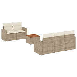 Maison Chic Salon de jardin avec coussins 6 pcs, Ensemble Tables et chaises de jardin, beige résine tressée -GKD174796