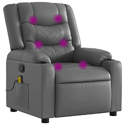 Maison Chic Fauteuil Relax pour salon, Fauteuil de massage inclinable Gris Similicuir -GKD42756