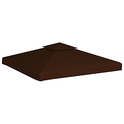 vidaXL Toile supérieure double de belvédère 310 g/m² 3x3 m Marron