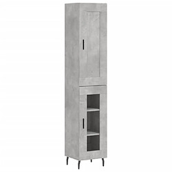 vidaXL Buffet haut Gris béton 34,5x34x180 cm Bois d'ingénierie