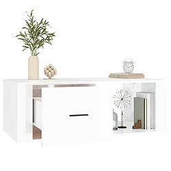 Maison Chic Tabls basse,Table Console pour salon Blanc brillant 100x50,5x35 cm Bois d'ingénierie -MN25207 pas cher