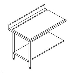 Table Entrée et Sortie pour Lave-Vaisselle à Capot - Accrochage à Gauche - L 1200 mm - Elettrobar