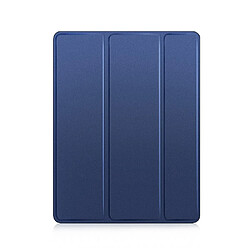 Etui en PU veille/réveil automatique avec support tri-pliure et rainure de rangement pour crayon apple bleu foncé pour votre Apple iPad 10.2 (2019)