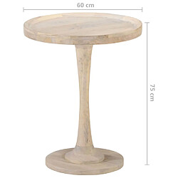 Avis vidaXL Table d'appoint Ø60x75 cm Bois de manguier massif