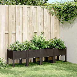 vidaXL Jardinière avec pieds marron 160x40x42 cm PP