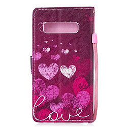 Wewoo étuis en cuir Coque Housse à rabat horizontal, motif lettres et cœur pour Galaxy S10 +, avec porte-cartes emplacements pour cartes