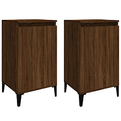 Maison Chic Lot de 2 Tables de chevet - Tables de Nuit chêne marron 40x35x70cm bois d'ingénierie