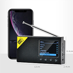 Universal Équipement de radiodiffusion numérique DAB portable compatible Bluetooth avec écran LCD couleur de 2,4 pouces