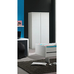 Mes Armoire 2 portes 110x57x205 cm laqué blanc - CROFT